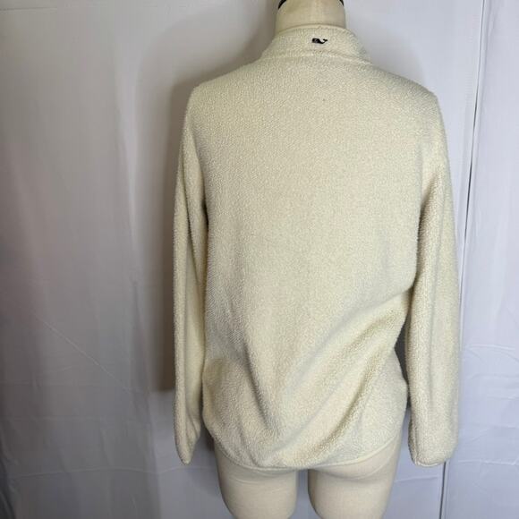 Vineyard Vines Women’s Sherpa Fleece Jacket Cream Zip-Up XL Cozy Fall Layer - Picture 3 of 10